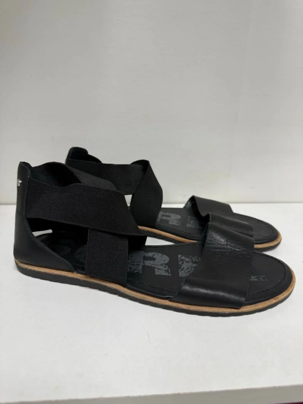 Sorel Ella Leather Cross Ankle Sandals